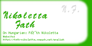 nikoletta fath business card